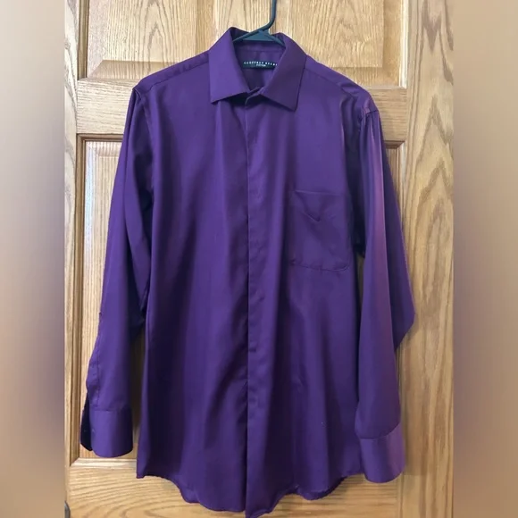 Geoffrey Beene Shirts | Mens Purple Dress Shirt. Size 15 32/33. Geoffrey Beene Brand | Color: Purple | Size: 15 | Sara_Russ_12's Closet